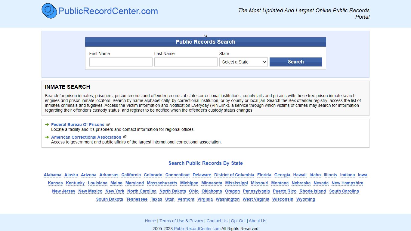 Free Inmate, Prisoner and Offender Search - Public record center
